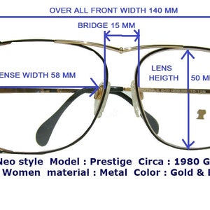 Neo Style Model Prestige Circa 1980. / neo style eyewear / Vintage neo style / Neo style Design unisex eyewear / Gold Neo style prestige / image 2