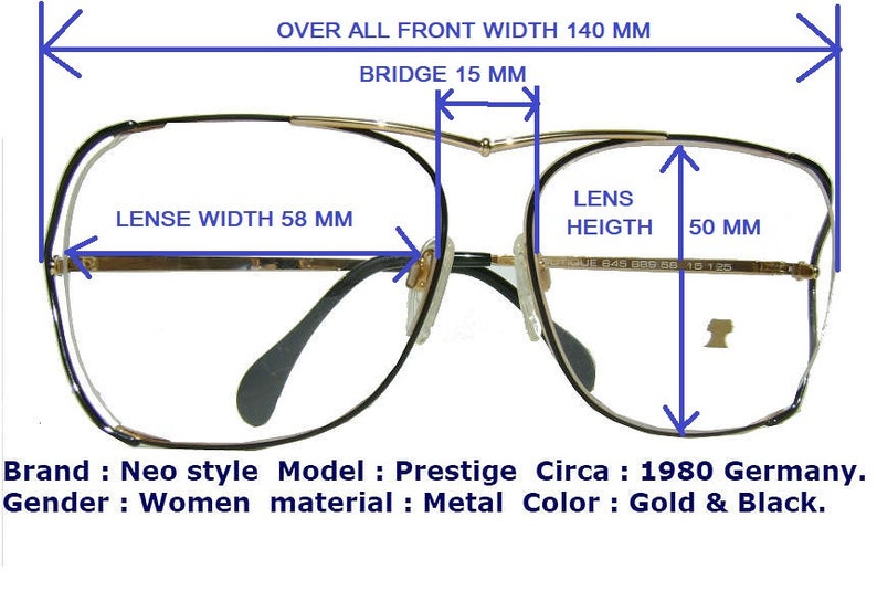 Neo Style Model Prestige Circa 1980. / neo style eyewear / Vintage neo style / Neo style Design unisex eyewear / Gold Neo style prestige / image 2