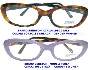 beneton eyewear vintage /  woman vintage eyewear / Lavender Tortoise  italian eyewear