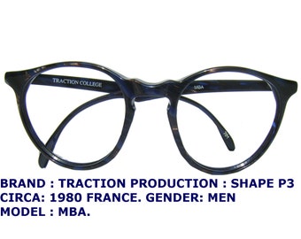 TRACTION PRODUCTION P3 / retro glasses / men vintage eyewear /schoolboy eyewear / ROUND eyewear / round eyeglasses / dead stock /