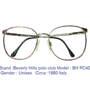 BEVERLY HILLS POLO Club eyewewar / edwardian style eyeglasses /polo eyewear /men eyeglasses /  round metal eyeglasses / dead stock eyewear /