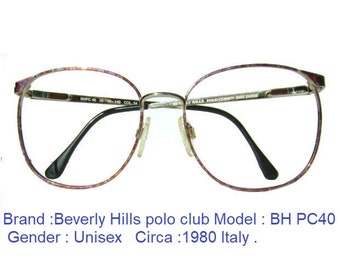 BEVERLY HILLS POLO Club eyewewar / edwardian style eyeglasses /polo eyewear /men eyeglasses /  round metal eyeglasses / dead stock eyewear /