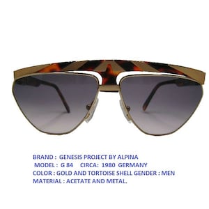 ALPINA G84 SUNGLASSES /alpina vintage eyewear / alpina sun glasses / over size alpina sun glasses /dead stock glasses alpina / image 1