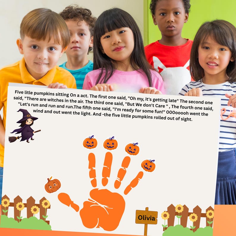 5 Little Pumpkins Handprint Craft, Halloween Keepsake (PDF) - Etsy ...