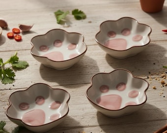 Keramische schaal Cat Paw – klein cartoonkruidenbord, decoratieve snackschaal, oven- en magnetronbestendig