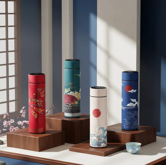 Smart Temperature Display Thermos Bottle • Chinese Style Vacuum Flask