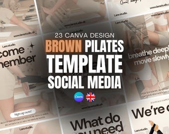 Mediasjablonen voor pilates | Canva-ontwerppakket (23 sjablonen)