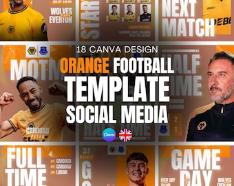 Soccer/Football Social Media Templates | Canva Design Pack (18 Templates) | 2 versions