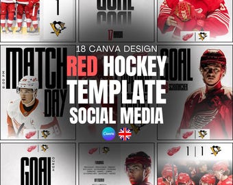 Sjablonen voor sociale media hockey | Canva-ontwerppakket (18 sjablonen)