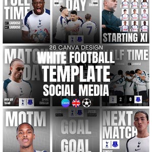 Modelos para redes sociais de futebol | Pacote de designs do Canva (26 modelos) | Postagens + stories