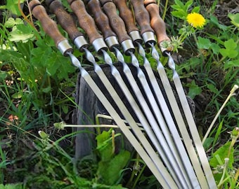 Skewers With Wooden Handles-8 pcs/Metal Thickness -  3 mm