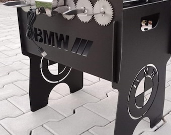 Folding BBQ Grill with Automatic Skewer Rotation – 6 Skewers/ your logo and inscription
