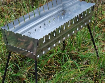 Grill-case for 12 stainless steel skewers