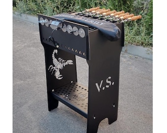 Grill  "ASHUR RS-8 V" with automatic skewer rotation