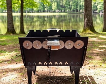 Personalized grill Ashur-6 S/Rotating Motorized Skewer System