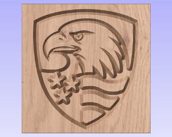 Bald Eagle Shield – Patriotic CNC File | USA Eagle Emblem | V-Carve Design