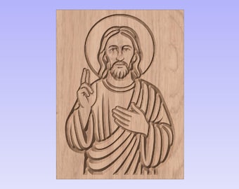 Icono de la bendición de Jesús – Archivo de arte lineal CNC