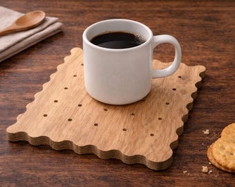Wooden Coaster CNC File | Biscuit Style Drink Coaster | CNC Routing File | Coffee & Tea Coaster | Digital Download