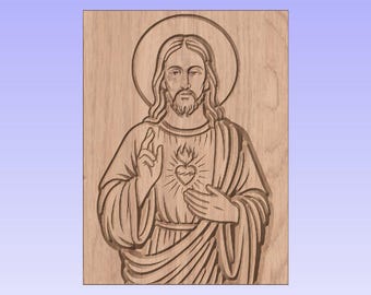 Sagrado Corazón de Jesús – Icono religioso CNC (SVG DXF)