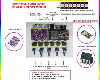 42-Band mal 20 Pixel Audio Spektrumanalysator Modul - DIY LED Anzeige, Verwenden Sie Ihre eigene adressierbare LED Matrix oder Anzeige