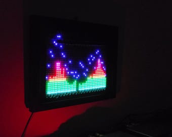 42 Band mal 30 Pixel Audio SpectrumAnalyzer Modul mit Holzrahmen LED Display