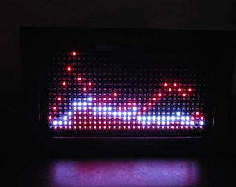 Desktop 32 Band mal 16 Pixel Audio Spektrumanalysator LED Anzeige im Holzrahmen