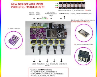 42-Band mal 30 Pixel Audio Spektrumanalysator Modul - DIY LED Anzeige, Verwenden Sie Ihre eigene adressierbare LED Matrix oder Anzeige