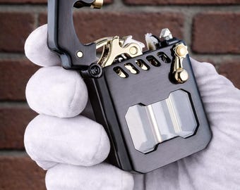 Briquet mécanique haut de gamme, réservoir de carburant transparent, fabrication artisanale en métal, briquet au kérosène haut de gamme, cadeau de luxe pour homme