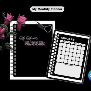 My Monthly Planner _ DigiGirlCreationss_ Canva templates, Digital downloads