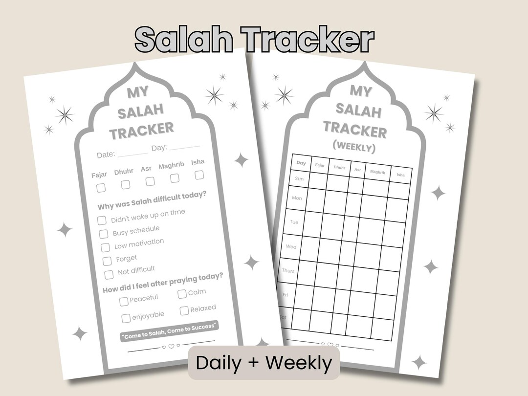 Digital Salah Tracker Printable | Daily and Weekly Prayer Tracker PDF ...
