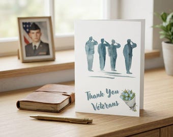Veterans Day Thank You Card | Patriotic Military Design (Digital Download)