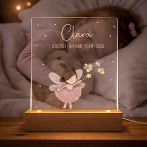 Kindernachtlampje, sprookjesachtig, gepersonaliseerd nachtlampje, houten nachtlampje, cadeau voor meisjes
