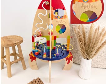 1st Birthday Gift, Rocket Activity Cube, Baby Toy, Baby Gift, Birth Gift for Boys & Girls
