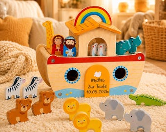 Personalized christening gift Noah's Ark, unique christening gift, gift for christening, Noah's Ark, christening gift for godchild