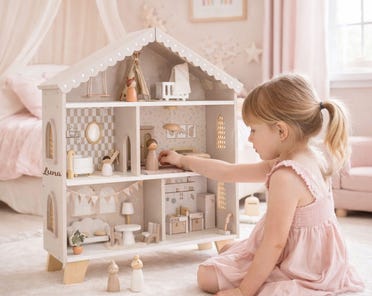 Meubles Miniature 1:18 Ensemble Meubles Miniatures Maison De Poupée 1:18 – Canapé, Chaise Et Repose-pieds Style Princesse