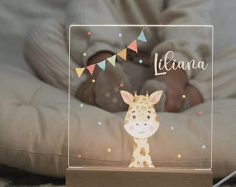 Night light for children with the name Giraffe – Personalized night light for babies – Gift for birth – Night lamp for children’s rooms, baby gifts