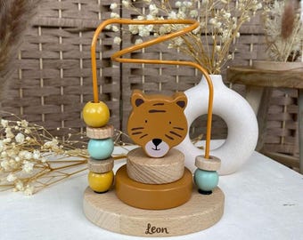Personalized motor skills loop, baby gift birth, motor skills loop tiger, customizable, Christmas gift baby
