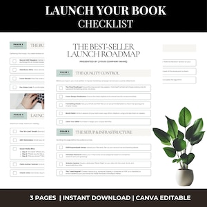 Book Launch Checklist: Canva Editable Author Marketing Roadmap (Digital Download)