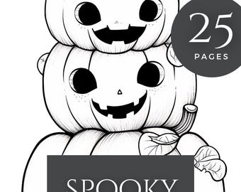 Pagine da colorare di fantasmi spettrali / 25 stampabili di Halloween (scarica PDF)