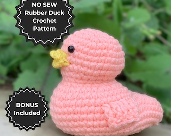 Patrón de ganchillo para patito de goma sin costuras: Amigurumi para principiantes (Descarga digital en PDF)