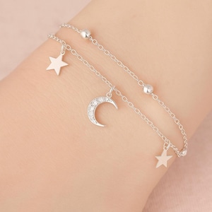Star Moonstone - 925 Silver Bracelet