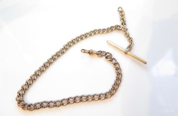 Victorian Watch Chain Gold Fill Bar Chain, Swivel,
