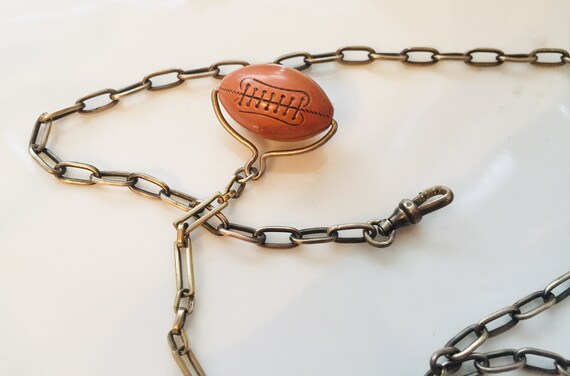 Pocket Watch Chain Spinner Football Fob Base Meta… - image 7