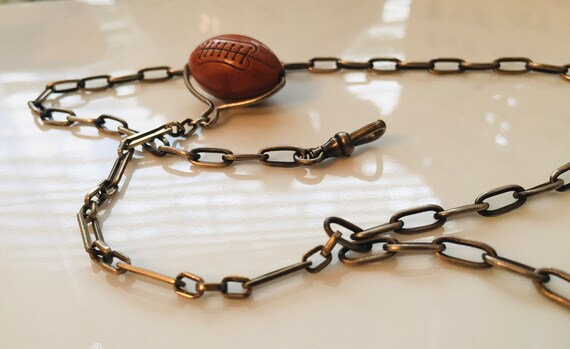 Pocket Watch Chain Spinner Football Fob Base Meta… - image 6