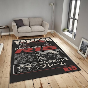 Tapis Yamaha R15, affiche d'art JDM Sportbike | Décoration de moto japonaise rétro | Cadeau motard, antidérapant
