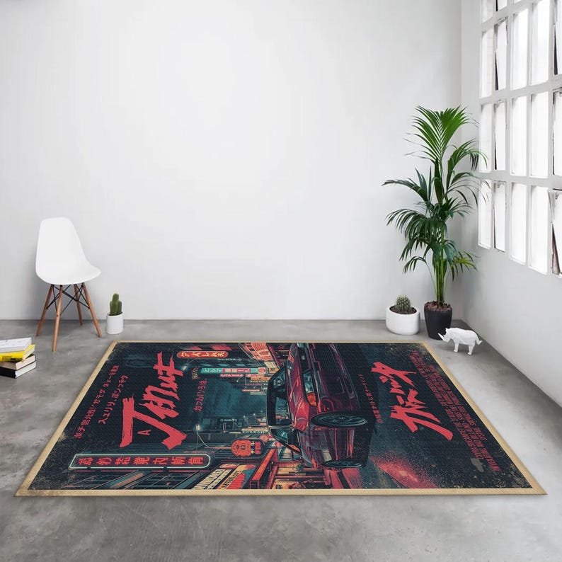 Nissan Gt R Rug Nissan Skyline GT-R R32 Rug, JDM Legend Art | Godzilla Drift Car Decor ...
