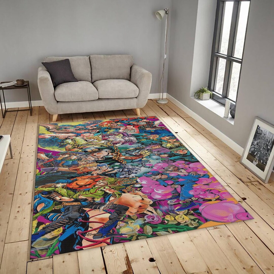 Dojo Rug Texture Neon Jotaro Kujo Rug, Jojo Stardust Crusaders Art | Cyberpunk Anime ...