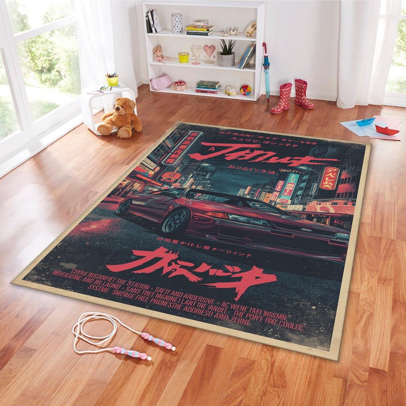 Nissan Gt R Rug Nissan Skyline GT-R R32 Rug, JDM Legend Art | Godzilla Drift Car Decor ...