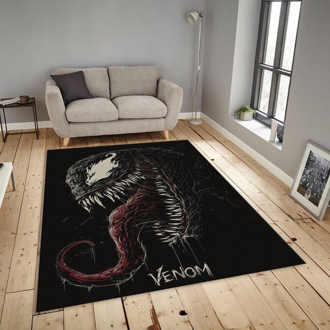Venom Rug, Detailed Fan Art | Dark Profile Decor | Gothic Gamer Room ...