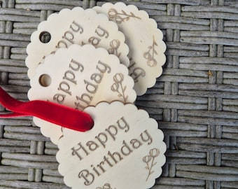 Wooden  Gift Tag, Birthday Tag.
